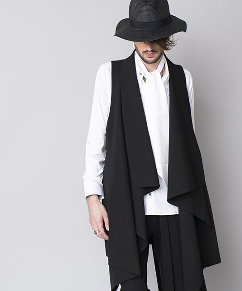 NO ID BLACK ノーアイディーブラックストレッチドレープ ショールコート NO ID BLACK ノーアイディーブラックストレッチドレープ