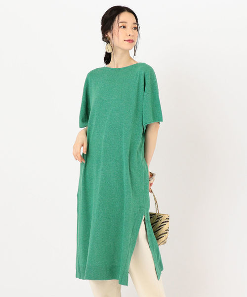 SHIPS(シップス)の「Prefer SHIPS:シルクニット ワンピース(ワンピース・レディース・ライトホワイト/ベージュ/オレンジ/グリーン・ONE SIZE)」の2枚目の写真
