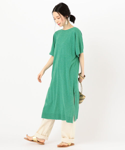 SHIPS(シップス)の「Prefer SHIPS:シルクニット ワンピース(ワンピース・レディース・ライトホワイト/ベージュ/オレンジ/グリーン・ONE SIZE)」の5枚目の写真