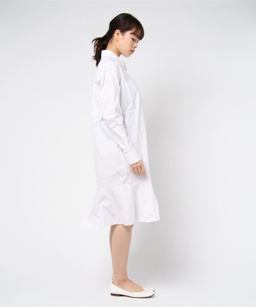 DING（ディング）の「DING/ペプラムシャツワンピ－ス（シャツワンピース・レディース・ホワイト・FREE）」の2枚目の写真