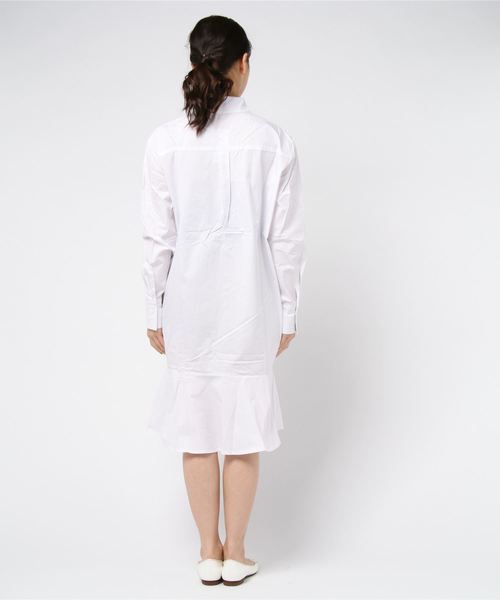 DING（ディング）の「DING/ペプラムシャツワンピ－ス（シャツワンピース・レディース・ホワイト・FREE）」の3枚目の写真