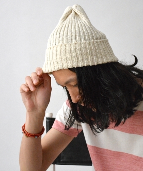 SHIPS（シップス）の「WARREN SCOTT: コットン/リネン リブニットキャップ（ニットキャップ/ビーニー・メンズ・ホワイト/レッド/イエロー/グリーン/ブルー/ネイビー・ONE SIZE）」の2枚目の写真