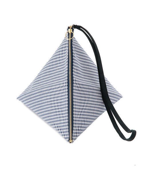 B印 YOSHIDA(BEAMS×PORTER)(ビージルシヨシダ)の「PORTER×B印 YOSHIDA LOUVRE GINGHAM CHECK LARGE (3WAY POUCH)(ポーチ・レディース・サックスブルー/ネイビー/レッド/イエロー・ONE SIZE)」の2枚目の写真