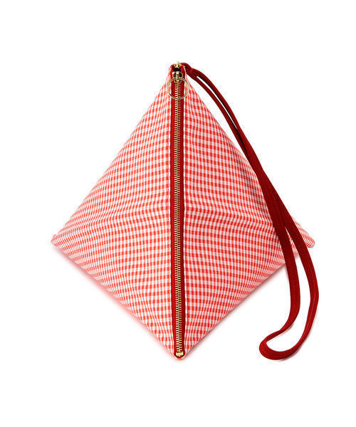 B印 YOSHIDA(BEAMS×PORTER)(ビージルシヨシダ)の「PORTER×B印 YOSHIDA LOUVRE GINGHAM CHECK LARGE (3WAY POUCH)(ポーチ・レディース・サックスブルー/ネイビー/レッド/イエロー・ONE SIZE)」の4枚目の写真