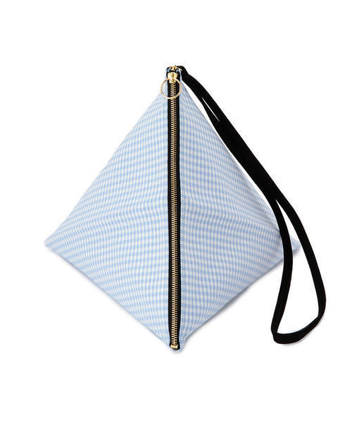 B印 YOSHIDA(BEAMS×PORTER)(ビージルシヨシダ)の「PORTER×B印 YOSHIDA LOUVRE GINGHAM CHECK LARGE (3WAY POUCH)(ポーチ・レディース・サックスブルー/ネイビー/レッド/イエロー・ONE SIZE)」の1枚目の写真