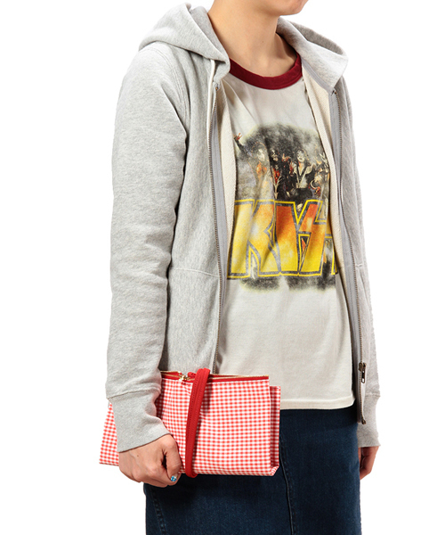 B印 YOSHIDA(BEAMS×PORTER)(ビージルシヨシダ)の「PORTER×B印 YOSHIDA LOUVRE GINGHAM CHECK LARGE (3WAY POUCH)(ポーチ・レディース・サックスブルー/ネイビー/レッド/イエロー・ONE SIZE)」の10枚目の写真