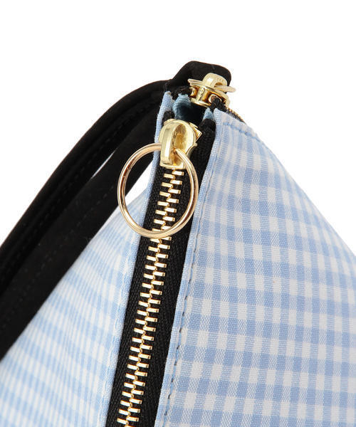 B印 YOSHIDA(BEAMS×PORTER)(ビージルシヨシダ)の「PORTER×B印 YOSHIDA LOUVRE GINGHAM CHECK LARGE (3WAY POUCH)(ポーチ・レディース・サックスブルー/ネイビー/レッド/イエロー・ONE SIZE)」の9枚目の写真