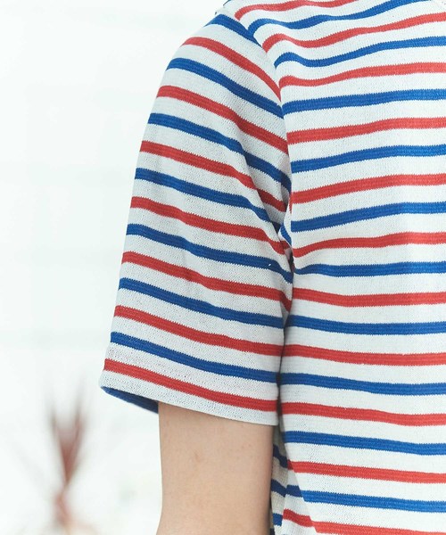 GRAND GLOBAL（グランドグローバル）の「日本製両A面ボーダーT（Tシャツ/カットソー・メンズ・ホワイト/ネイビー・38/40）」の13枚目の写真