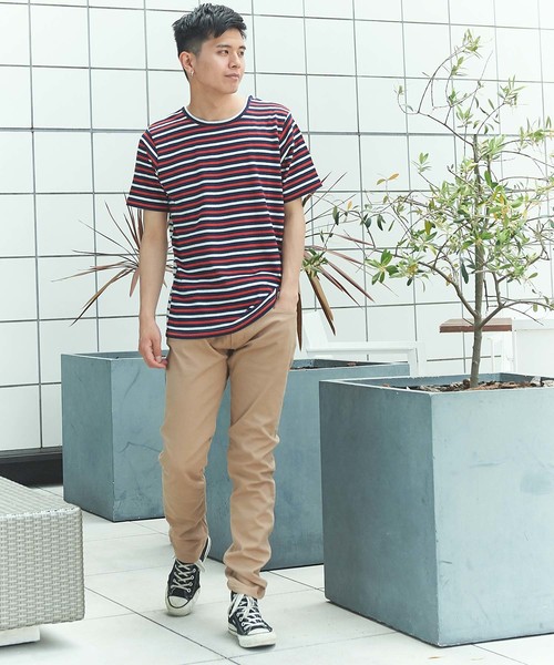 GRAND GLOBAL（グランドグローバル）の「日本製両A面ボーダーT（Tシャツ/カットソー・メンズ・ホワイト/ネイビー・38/40）」の11枚目の写真