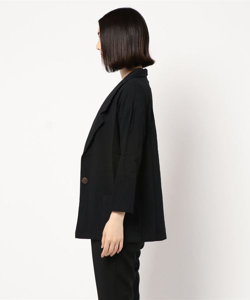 KOBE LETTUCE（コウベレタス）の「コットンリネンタッチテーラードサマージャケット（テーラードジャケット・レディース・ブラック/ベージュ/モカ/ベージュ系その他・FREE）」の5枚目の写真
