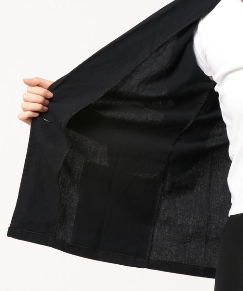 KOBE LETTUCE（コウベレタス）の「コットンリネンタッチテーラードサマージャケット（テーラードジャケット・レディース・ブラック/ベージュ/モカ/ベージュ系その他・FREE）」の7枚目の写真