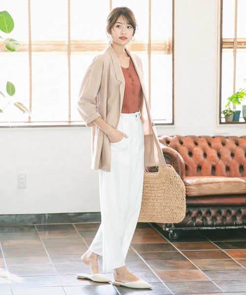 KOBE LETTUCE（コウベレタス）の「コットンリネンタッチテーラードサマージャケット（テーラードジャケット・レディース・ブラック/ベージュ/モカ/ベージュ系その他・FREE）」の11枚目の写真