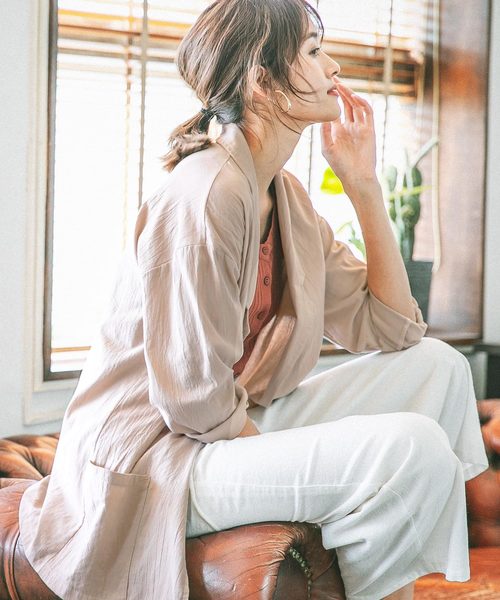 KOBE LETTUCE（コウベレタス）の「コットンリネンタッチテーラードサマージャケット（テーラードジャケット・レディース・ブラック/ベージュ/モカ/ベージュ系その他・FREE）」の16枚目の写真