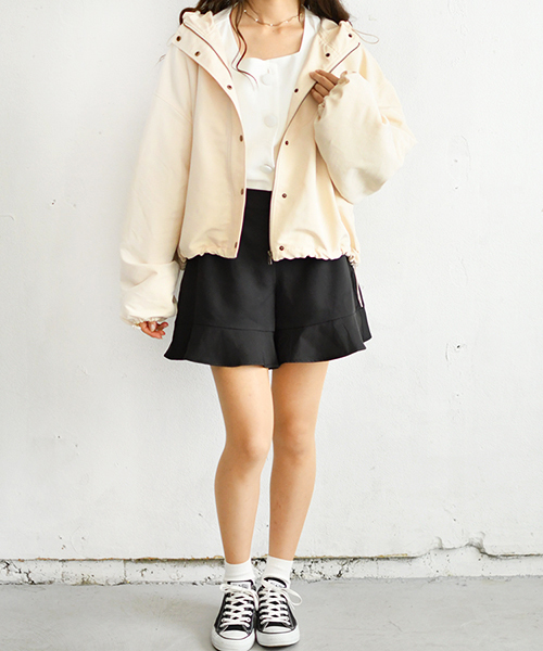 PairPair(ペアペア)の「【ライナー取り外し可能】2WAY袖ボリュームマウンパ(ブルゾン・レディース・ブラック/ベージュ/アイボリー/モカ・FREE)」の9枚目の写真