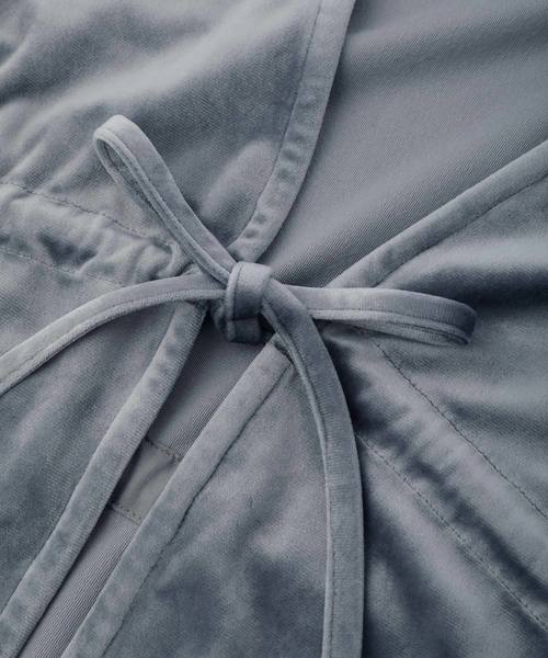 X-girl(エックスガール)の「VELOUR CARDIGAN(カーディガン/ボレロ・レディース・オリーブ/グレー/パープル・1/2)」の6枚目の写真
