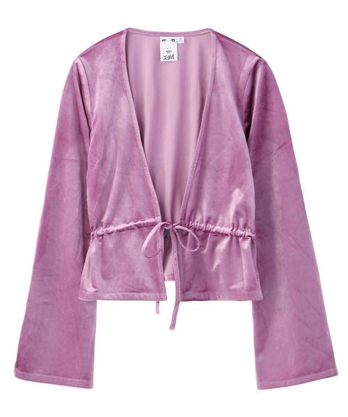 X-girl(エックスガール)の「VELOUR CARDIGAN(カーディガン/ボレロ・レディース・オリーブ/グレー/パープル・1/2)」の16枚目の写真
