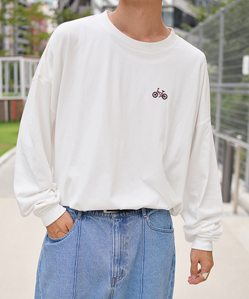 kutir（クティール）の「レトロチャリロングＴシャツ（Tシャツ/カットソー・メンズ・ホワイト/ブラック・MEDIUM/LARGE）」の6枚目の写真