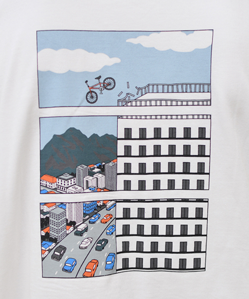 kutir（クティール）の「レトロチャリロングＴシャツ（Tシャツ/カットソー・メンズ・ホワイト/ブラック・MEDIUM/LARGE）」の10枚目の写真