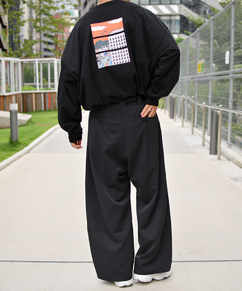 kutir（クティール）の「レトロチャリロングＴシャツ（Tシャツ/カットソー・メンズ・ホワイト/ブラック・MEDIUM/LARGE）」の13枚目の写真