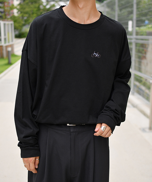 kutir（クティール）の「レトロチャリロングＴシャツ（Tシャツ/カットソー・メンズ・ホワイト/ブラック・MEDIUM/LARGE）」の14枚目の写真