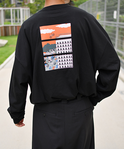 kutir（クティール）の「レトロチャリロングＴシャツ（Tシャツ/カットソー・メンズ・ホワイト/ブラック・MEDIUM/LARGE）」の16枚目の写真