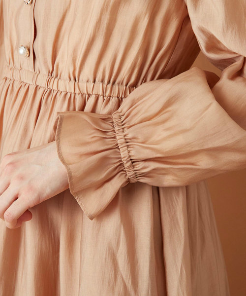 OLIVE des OLIVE(オリーブデオリーブ)の「ヴィンテージビジューボタンワンピース(ワンピース・レディース・ベージュ/ピンク系その他/グリーン・FREE)」の7枚目の写真