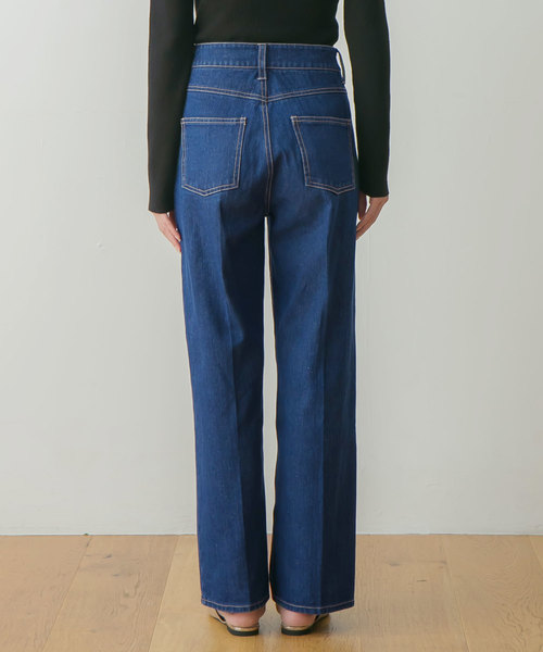 rectangle(レクタングル)の「センタープレスワイドデニムパンツ(デニムパンツ・レディース・インディゴブルー/ブルー・MEDIUM/LARGE)」の10枚目の写真