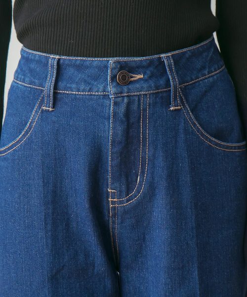 rectangle(レクタングル)の「センタープレスワイドデニムパンツ(デニムパンツ・レディース・インディゴブルー/ブルー・MEDIUM/LARGE)」の7枚目の写真
