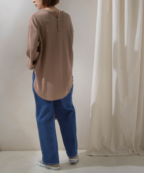 rectangle(レクタングル)の「センタープレスワイドデニムパンツ(デニムパンツ・レディース・インディゴブルー/ブルー・MEDIUM/LARGE)」の12枚目の写真