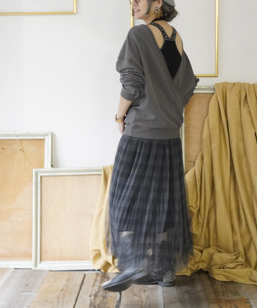 sakurabois（サクラボア）の「２WAYスウェットトップス（スウェット・レディース・チャコール/モカ/グレイッシュベージュ/キャメル・M）」の6枚目の写真