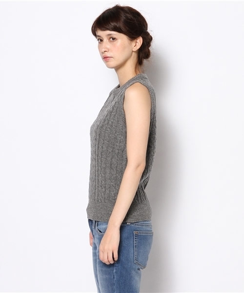 BEAMS BOY（ビームスボーイ）の「BEAMS BOY / 7ゲージ ケーブル クルーベスト（ベスト・レディース・ナチュラル/グレー/ブラウン/インディゴブルー・ONE SIZE）」の6枚目の写真