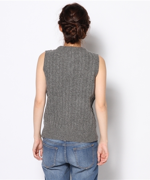 BEAMS BOY（ビームスボーイ）の「BEAMS BOY / 7ゲージ ケーブル クルーベスト（ベスト・レディース・ナチュラル/グレー/ブラウン/インディゴブルー・ONE SIZE）」の7枚目の写真