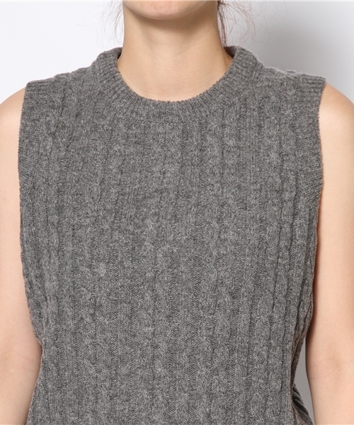 BEAMS BOY（ビームスボーイ）の「BEAMS BOY / 7ゲージ ケーブル クルーベスト（ベスト・レディース・ナチュラル/グレー/ブラウン/インディゴブルー・ONE SIZE）」の8枚目の写真