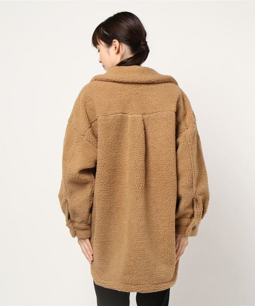 KOBE LETTUCE（コウベレタス）の「ビッグシルエットボアCPOジャケットコート（ダウンジャケット/コート・レディース・モカ/アイボリー/キャメル・FREE）」の5枚目の写真