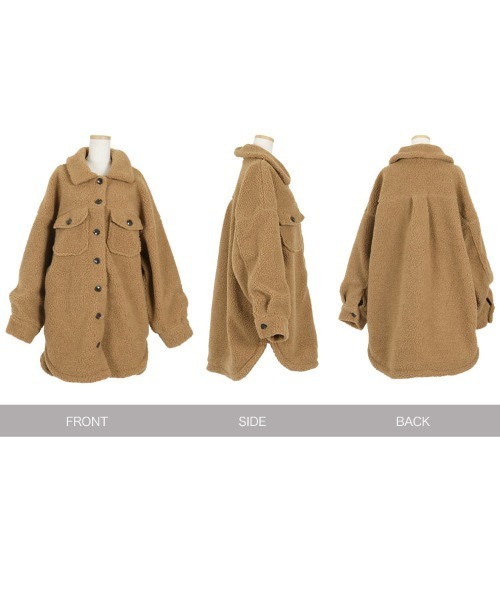 KOBE LETTUCE（コウベレタス）の「ビッグシルエットボアCPOジャケットコート（ダウンジャケット/コート・レディース・モカ/アイボリー/キャメル・FREE）」の17枚目の写真