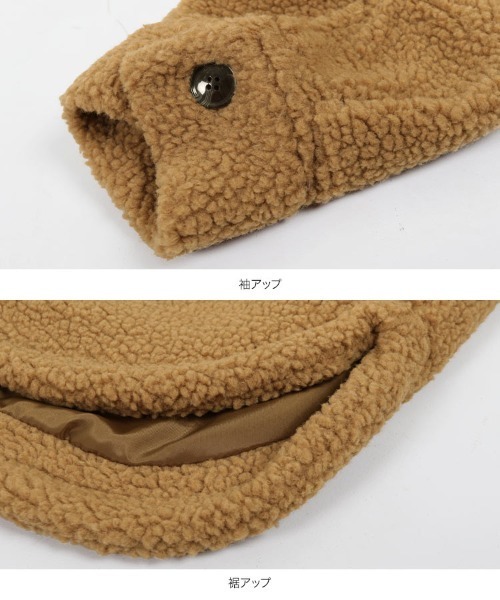 KOBE LETTUCE（コウベレタス）の「ビッグシルエットボアCPOジャケットコート（ダウンジャケット/コート・レディース・モカ/アイボリー/キャメル・FREE）」の15枚目の写真