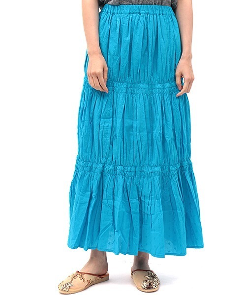 チチカカ(チチカカ)の「リンクルギャザースカート(スカート・レディース・レッド/オフホワイト/ブルー・FREE)」の10枚目の写真