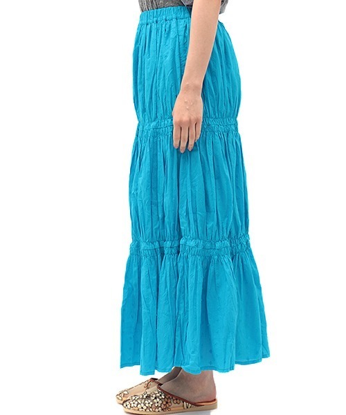 チチカカ(チチカカ)の「リンクルギャザースカート(スカート・レディース・レッド/オフホワイト/ブルー・FREE)」の12枚目の写真