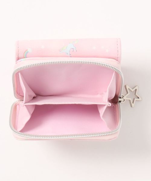 ☆Disney☆ ファンタジア ユニコーン ミニ財布 財布 三つ折り ミニ財布 (C05276) 合皮 総柄×グラデーション
