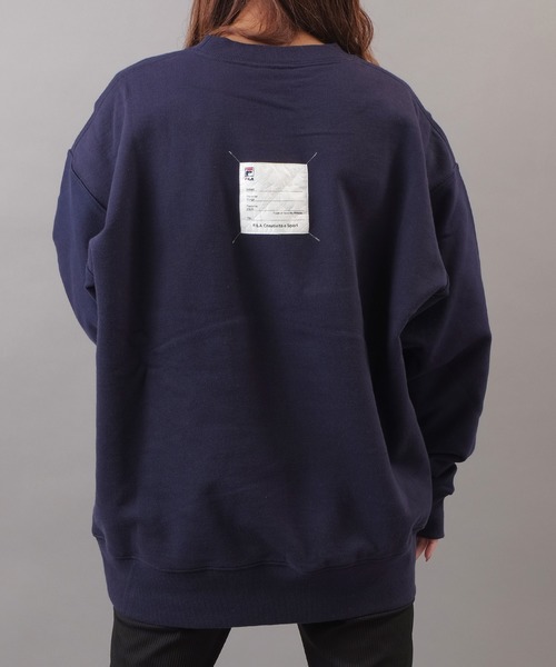 FILA HERITAGE(フィラヘリテージ)の「【FILA heritage】ロゴ刺繍 ビッグポケット バイカラー長袖スウェットトレーナー(スウェット・メンズ・ネイビー/ホワイト/ブラック・M/L/XL)」の4枚目の写真