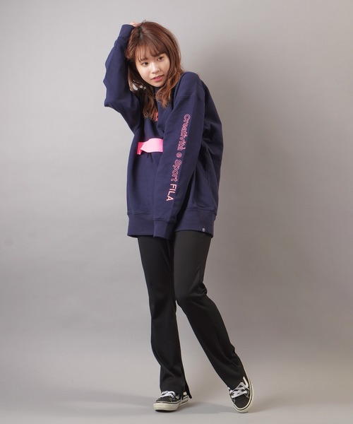 FILA HERITAGE(フィラヘリテージ)の「【FILA heritage】ロゴ刺繍 ビッグポケット バイカラー長袖スウェットトレーナー(スウェット・メンズ・ネイビー/ホワイト/ブラック・M/L/XL)」の10枚目の写真