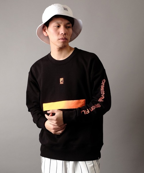 FILA HERITAGE(フィラヘリテージ)の「【FILA heritage】ロゴ刺繍 ビッグポケット バイカラー長袖スウェットトレーナー(スウェット・メンズ・ネイビー/ホワイト/ブラック・M/L/XL)」の13枚目の写真