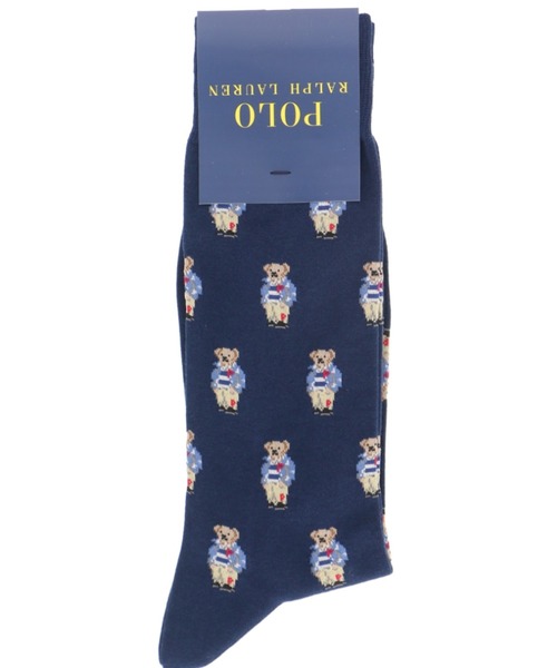 Polo Ralph Lauren ポロラルフローレン の Polo Ralph Lauren メンズ デニムベア総柄ソックス 12 542 ソックス 靴下 Wear