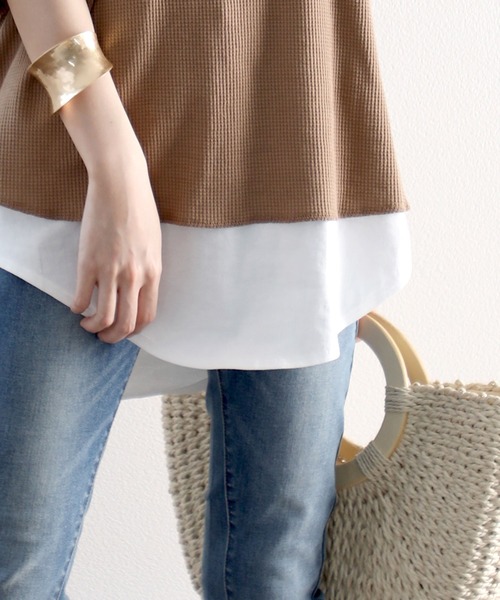 classicalelf（クラシカルエルフ）の「コーデの幅が広がる。ロング丈レイヤード無地キャミソール(袖なし)（キャミソール・レディース・ブラック/オフホワイト/キャメル/モカ・MEDIUM/LARGE/X-LARGE）」の9枚目の写真