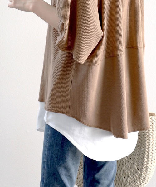 classicalelf（クラシカルエルフ）の「コーデの幅が広がる。ロング丈レイヤード無地キャミソール(袖なし)（キャミソール・レディース・ブラック/オフホワイト/キャメル/モカ・MEDIUM/LARGE/X-LARGE）」の10枚目の写真