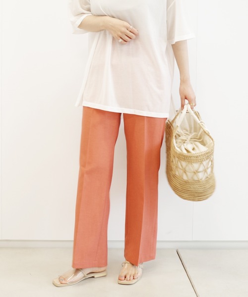 DouDou（ドゥドゥ）の「NEWセンプレストレートパンツ（その他パンツ・レディース・ベージュ/オレンジ/ブルー・38/36）」の3枚目の写真