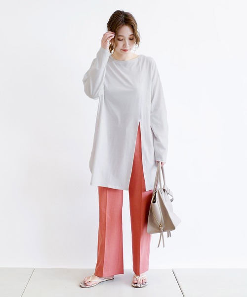 DouDou（ドゥドゥ）の「NEWセンプレストレートパンツ（その他パンツ・レディース・ベージュ/オレンジ/ブルー・38/36）」の8枚目の写真