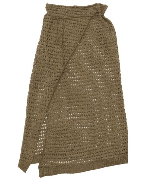 Iruse C0miproducts 巻きスカート マルチウェイロールドクロス/かぎ編み透かしニット巻きスカート