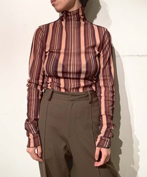 G.V.G.V. | PRINTED MESH HIGH NECK TOP(Tシャツ/カットソー)