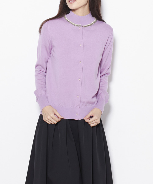 Tiara(ティアラ)の「パールネックアンサンブルニット(ニット/セーター・レディース・ブラック/グレー系その他/グレー/ラベンダー・FREE)」の16枚目の写真